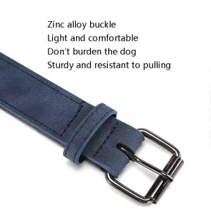 JINMAOHOU Dvojvrstvý kožený obojek pro psy, velikost S 39x2.2cm (hnědý)