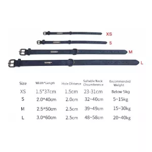 JINMAOHOU Dvojvrstvý kožený obojek pro psy, velikost S 39x2.2cm (hnědý)