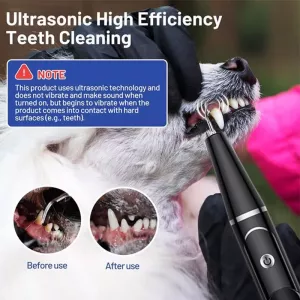Pet Ultrasonic Teeth Cleaner – Sada na čištění zubů pro psy s dárkovou krabičkou a zrcadlem (Bílé)