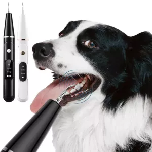 Pet Ultrasonic Teeth Cleaner – Sada na čištění zubů pro psy s dárkovou krabičkou a zrcadlem (Bílé)