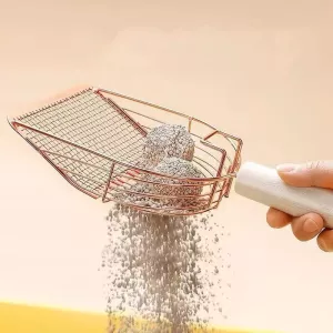Metal Cat Litter Scoop Partition Filter Shovel - Stříbrná čtvercová