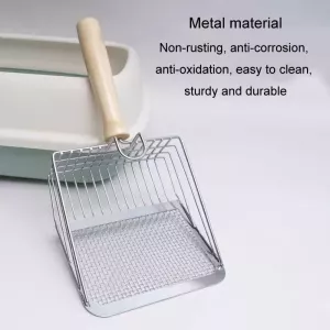 Metal Cat Litter Scoop Partition Filter Shovel - Stříbrná čtvercová