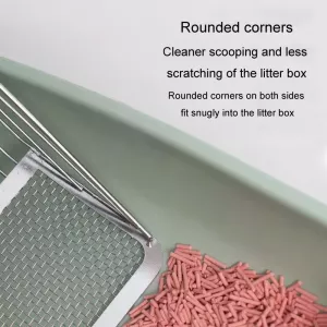 Metal Cat Litter Scoop Partition Filter Shovel - Stříbrná čtvercová