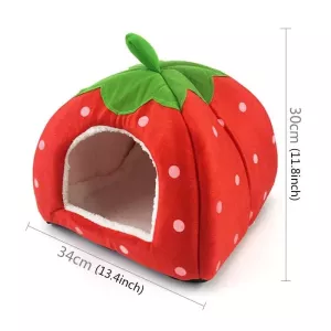 Skládací dům pro domácí zvířata ve tvaru jahody, velikost M (červená)