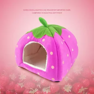 Skládací dům pro domácí zvířata ve tvaru jahody, velikost M (růžový)