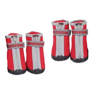 HCPET A1703 Pet Non-Slip Voděodolné Boty pro Psy, Velikost 5 (Červené)
