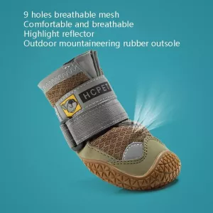HCPET Psí Boty 4 PCS - Prodyšné a Ochranné (Šedé, Velikost č. 5, 6 cm)