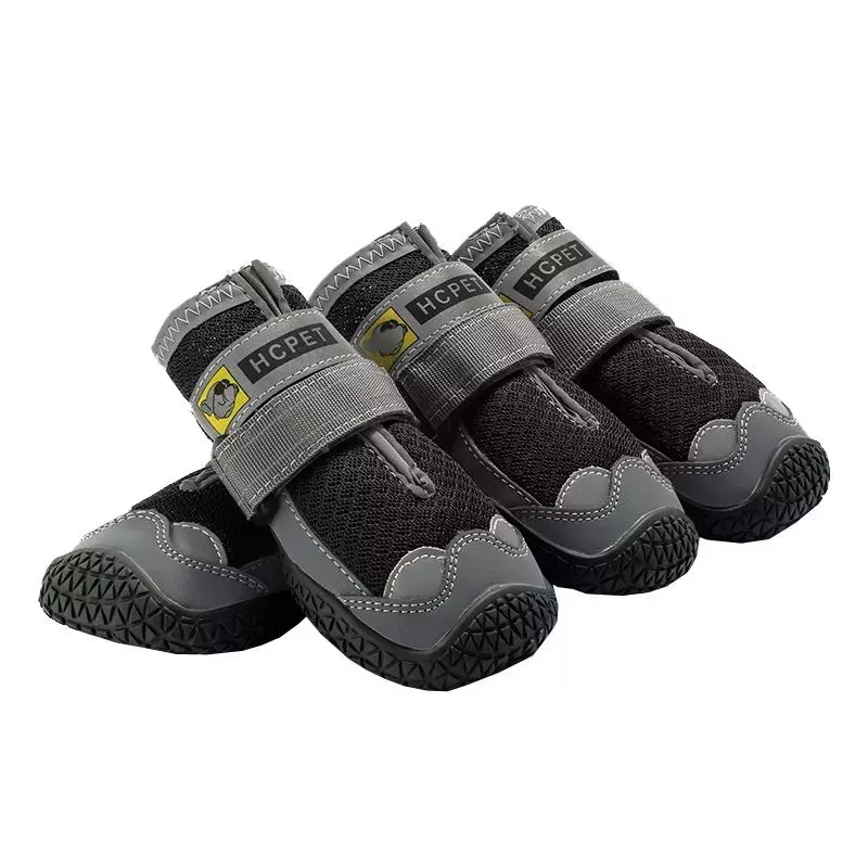 HCPET Psí Boty 4 PCS - Prodyšné a Ochranné (Šedé, Velikost č. 5, 6 cm)