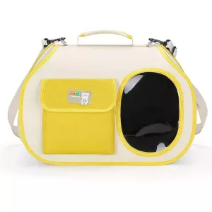 Crossbody taška pro domácí mazlíčky cast a psy - přenosná vak na rameno (žlutá)
