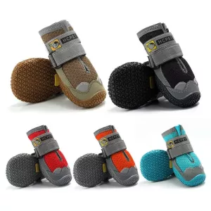 HCPET Psí Boty 4 ks - Prodyšné Šedé (Velikost No.8, 7.5cm)