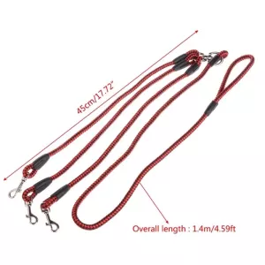 140cm 3v1 vodítko pro psy s více hlavami (Růžová červená) 140cm 3v1 vodítko pro psy s více hlavami (Růžová červená)