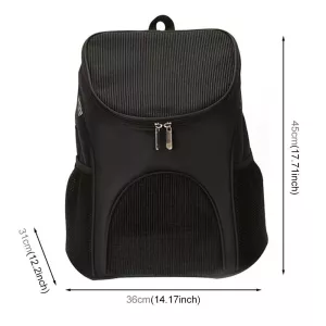 Přenosný skládací nylonový batoh pro domácí mazlíčky, rozměr: 45 x 36 x 31 cm (Černý) Přenosný skládací nylonový batoh pro domácí mazlíčky, rozměr: 45 x 36 x 31 cm (Černý)