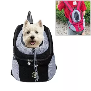Batoh pro psy Outdoor s přední kapsou a dvěma popruhy, velikost S (černý) Batoh pro psy Outdoor s přední kapsou a dvěma popruhy, velikost S (černý)