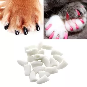 20 PCS Silikonové měkké chrániče nehtů pro kočky - velikost M (bílé) 20 PCS Silikonové měkké chrániče nehtů pro kočky - velikost M (bílé)