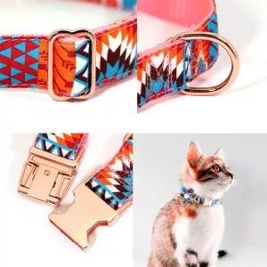 Obojek pro psy s květinovým vzorem, nastavitelné, s kovovou sponou, lze gravírovat, velikost S 1.5x40cm (oranžový) Obojek pro psy s květinovým vzorem, nastavitelné, s kovovou sponou, lze gravírovat, velikost S 1.5x40cm (oranžový)
