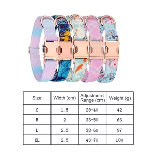 Obojek pro domácí zvířata s odnímatelnou mašlí - Rose Gold s modrým květinovým vzorem, velikost S 1.5x28-40cm Obojek pro domácí zvířata s odnímatelnou mašlí - Rose Gold s modrým květinovým vzorem, velikost S 1.5x28-40cm