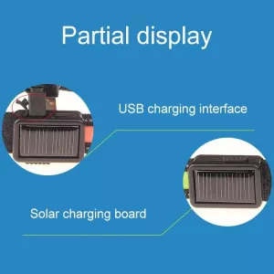 Obojek pro střední a velké psy se solárním a USB nabíjením, LED světlo, obvod krku: L, 50-60cm (oranžový)
