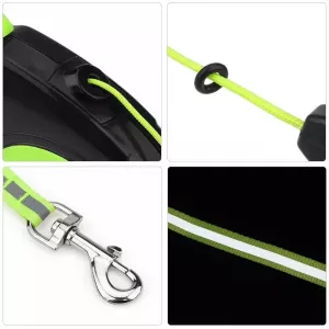 Vodítko pro psy 8m s automatickým navíjením a reflexními prvky (oranžové)