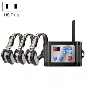 Bezdrátový elektronický plot pro domácí zvířata se sebereflexním obojkem - 1 pro 3 (US Plug)