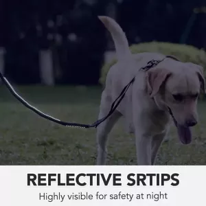 Teleskopické vodítko pro psy Heavy Duty s reflektivním bungee a tlumením nárazů (Khaki)
