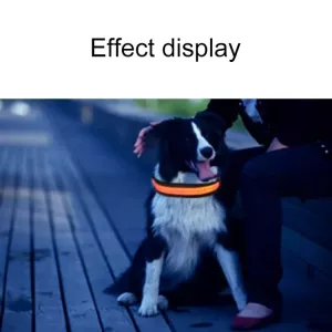 Obojek pro střední a velké psy, solární + USB nabíjení, LED světlo, obvod krku: S, 35-40 cm (oranžový)