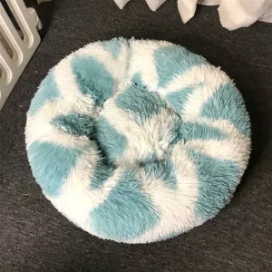 Kulatý pelíšek pro domácí zvířata s dlouhým chlupem, teplý, průměr 60cm (modrý) Kulatý pelíšek pro domácí zvířata s dlouhým chlupem, teplý, průměr 60cm (modrý)