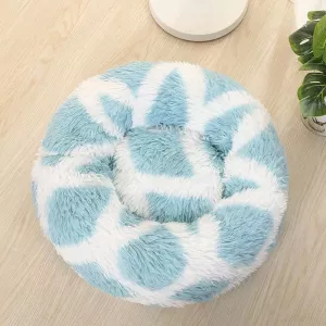 Kulatý pelíšek pro domácí zvířata s dlouhým chlupem, teplý, průměr 60cm (modrý) Kulatý pelíšek pro domácí zvířata s dlouhým chlupem, teplý, průměr 60cm (modrý)
