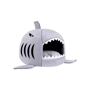 Hřejivý pelíšek pro psy a kočky - Shark House S (42x42x42 cm, šedý) Hřejivý pelíšek pro psy a kočky - Shark House S (42x42x42 cm, šedý)