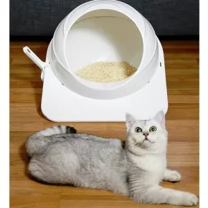 Velká uzavřená toaleta pro kočky – Cat Litter Box (Bílá)