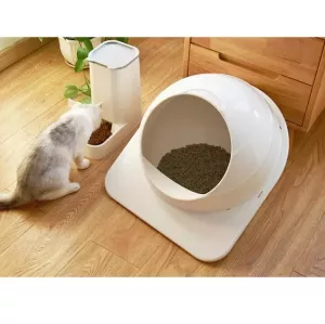 Velká uzavřená toaleta pro kočky – Cat Litter Box (Bílá)