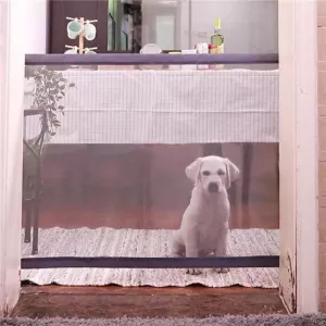 Přenosná skládací bezpečnostní brána pro psy a kočky 180cm x 72cm (černá) Přenosná skládací bezpečnostní brána pro psy a kočky 180cm x 72cm (černá)