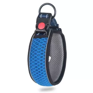 Obojek pro psy Honeycomb Net, běžný, prodyšný, reflexní, antiškrtící, L (modrý)